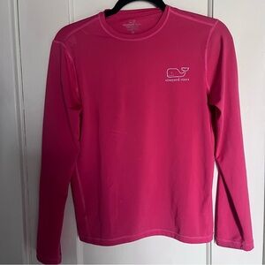 Vineyard Vines Performance Pink melon Long Sleeve athletic compression Shirt
